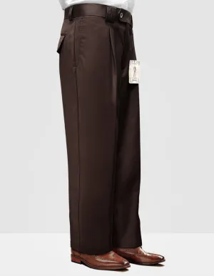 ReinforcedHemline Lightweight Wear BROWN WIDE LEG DRESS PANTS