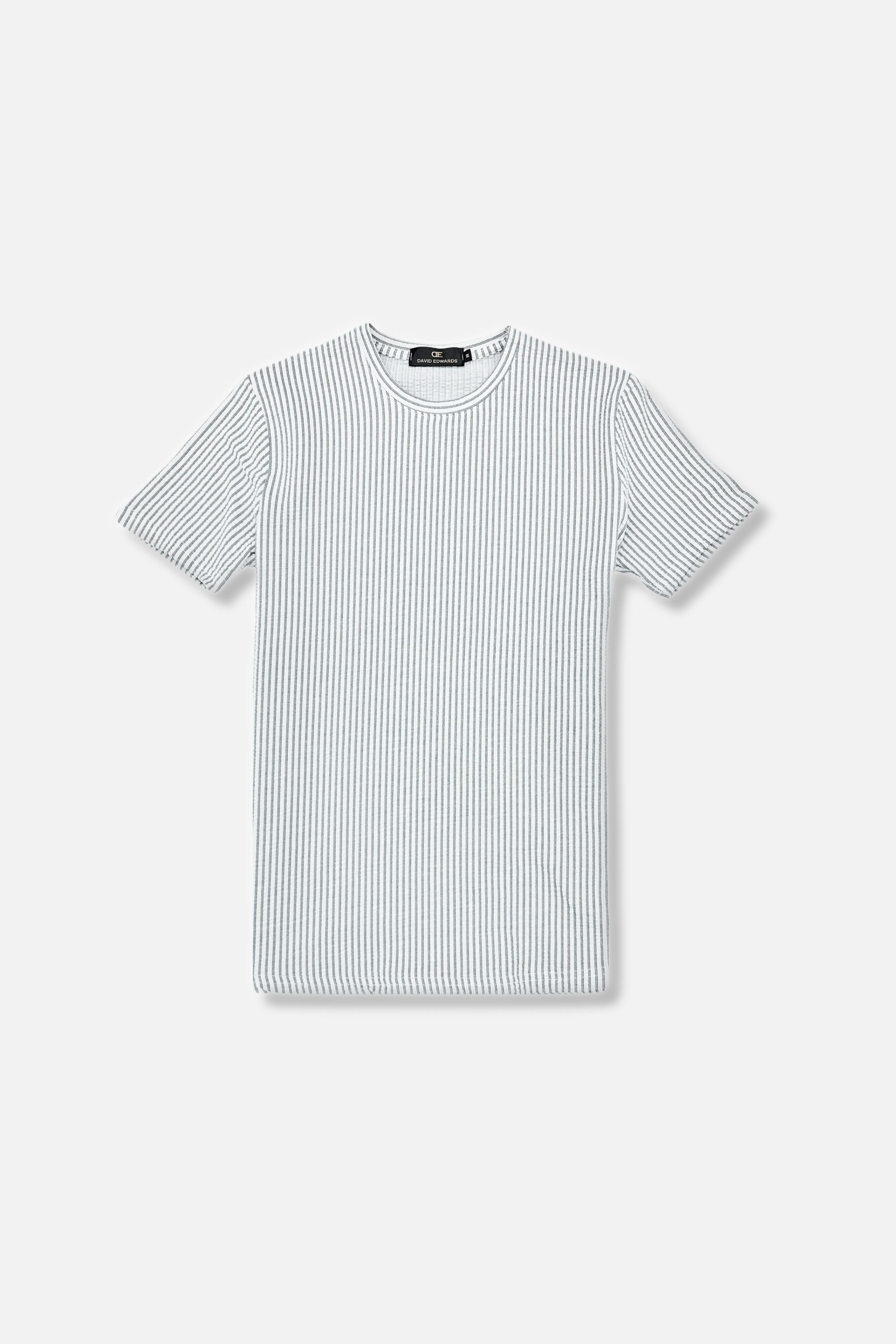 Wrinkle Resistant Material Demper Crewneck Seersucker T-Shirt