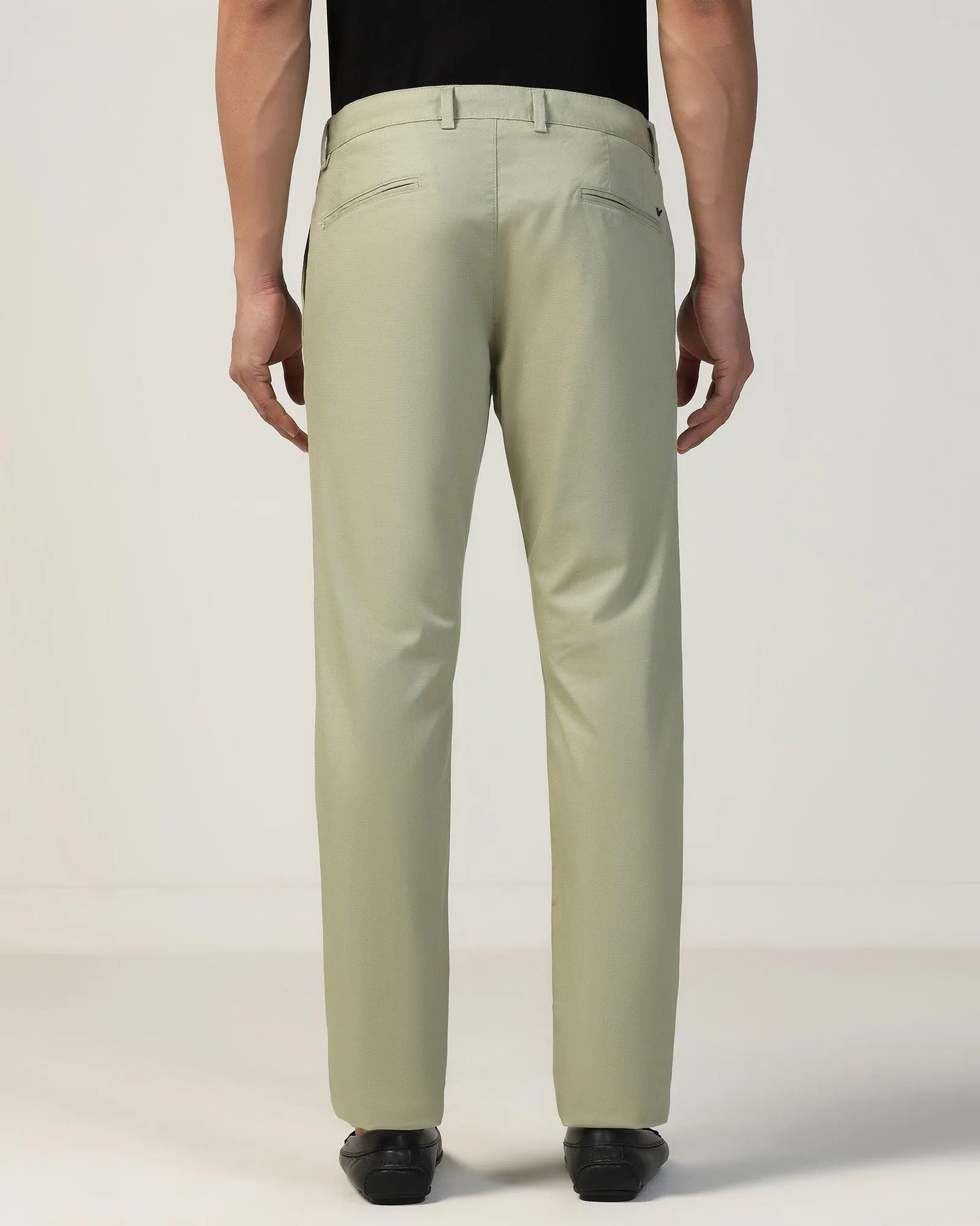 ComfortWaistband Slim Fit B-91 Casual Olive Textured Khakis - Kart