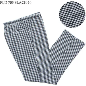 Plaid Black White Flat Front Pants - SYM Core Comfort Adaptive Fit