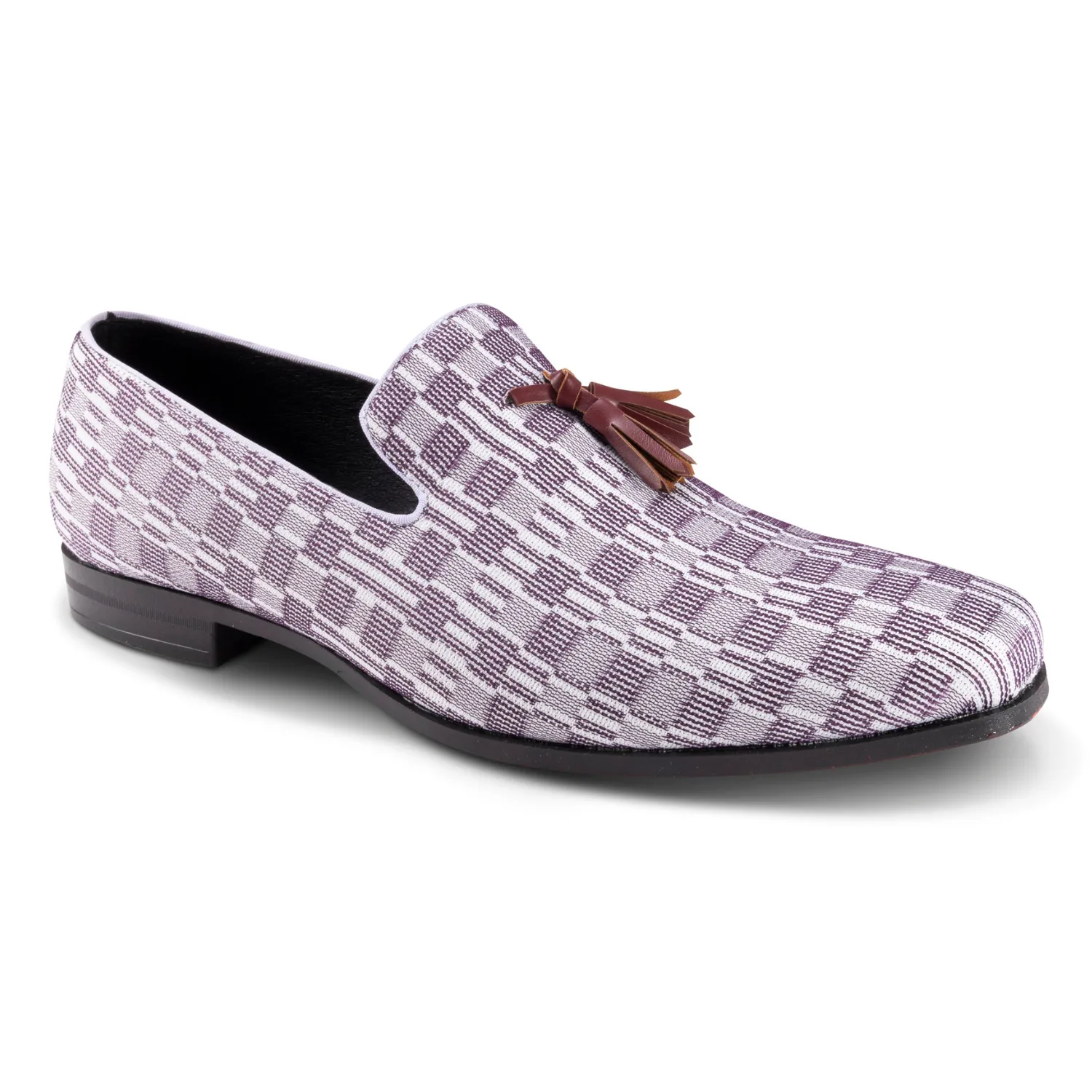 Montique Plum Printed Tassel Loafer Fashion Shoes S2357 Soft Insole Comfort