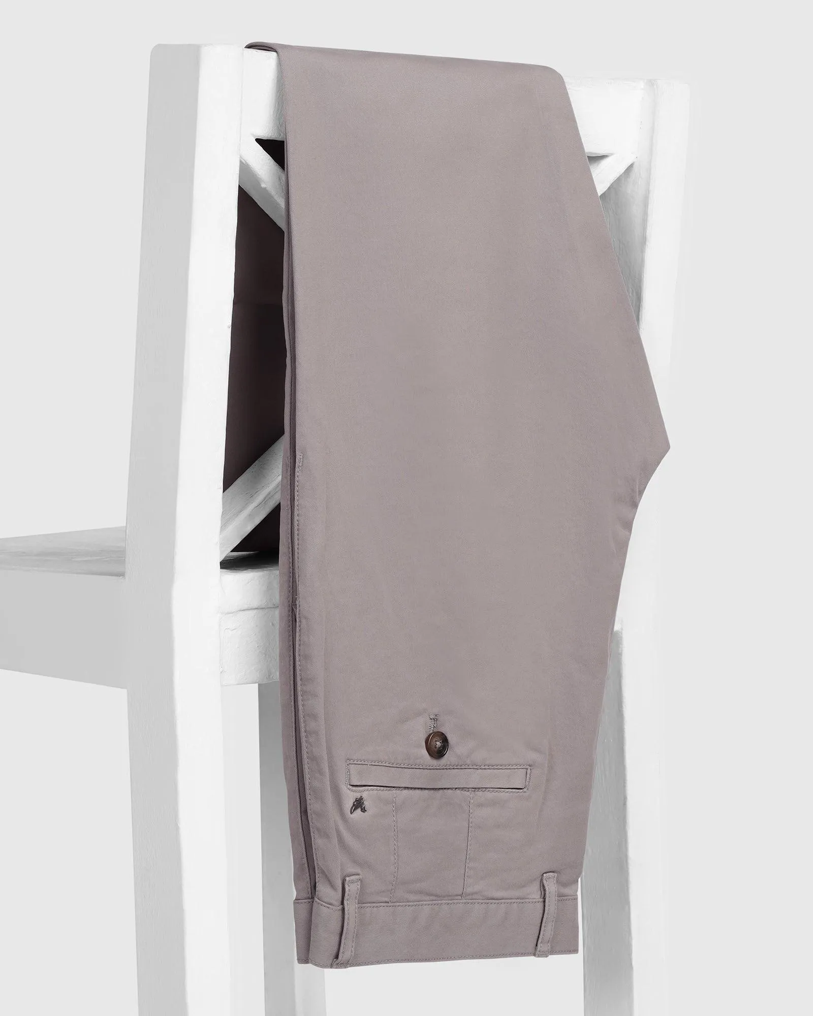 Fashionable Cut Soft Stretch Slim Fit B-91 Casual Grey Solid Khakis - Lab