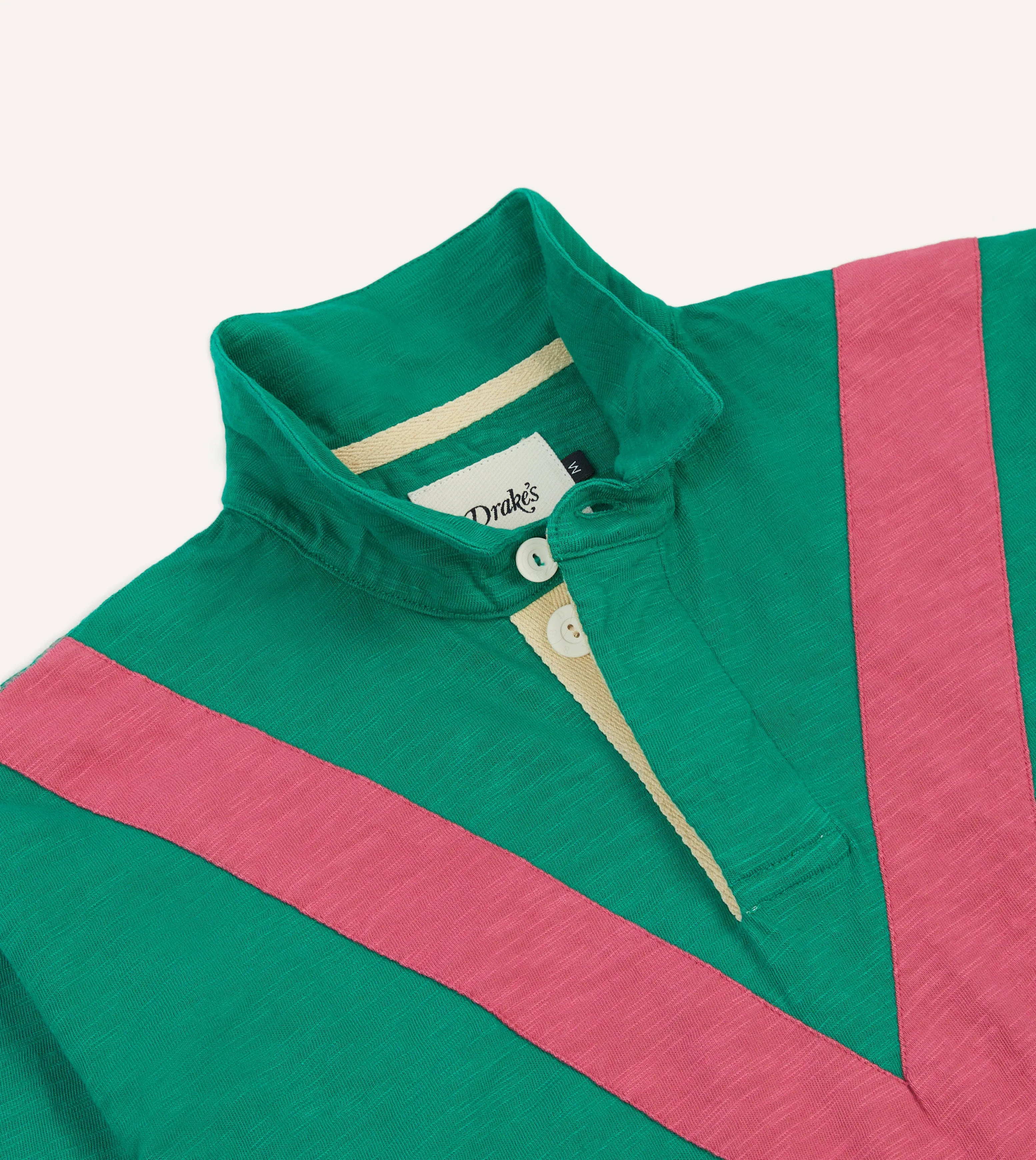 Trendsetting Design Green and Pink Chevron Flam?? Cotton Rugby Shirt