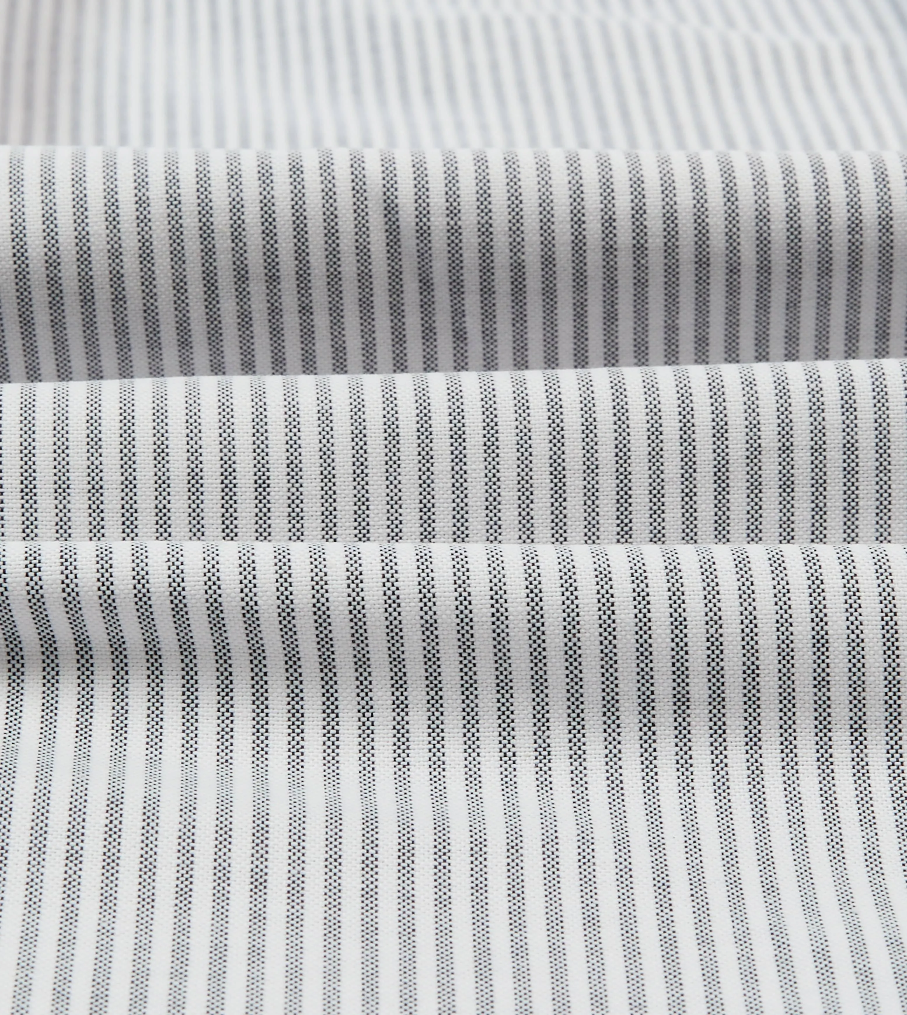 Black Ticking Stripe Cotton Oxford Cloth Button-Down Shirt Lightweight Comfort