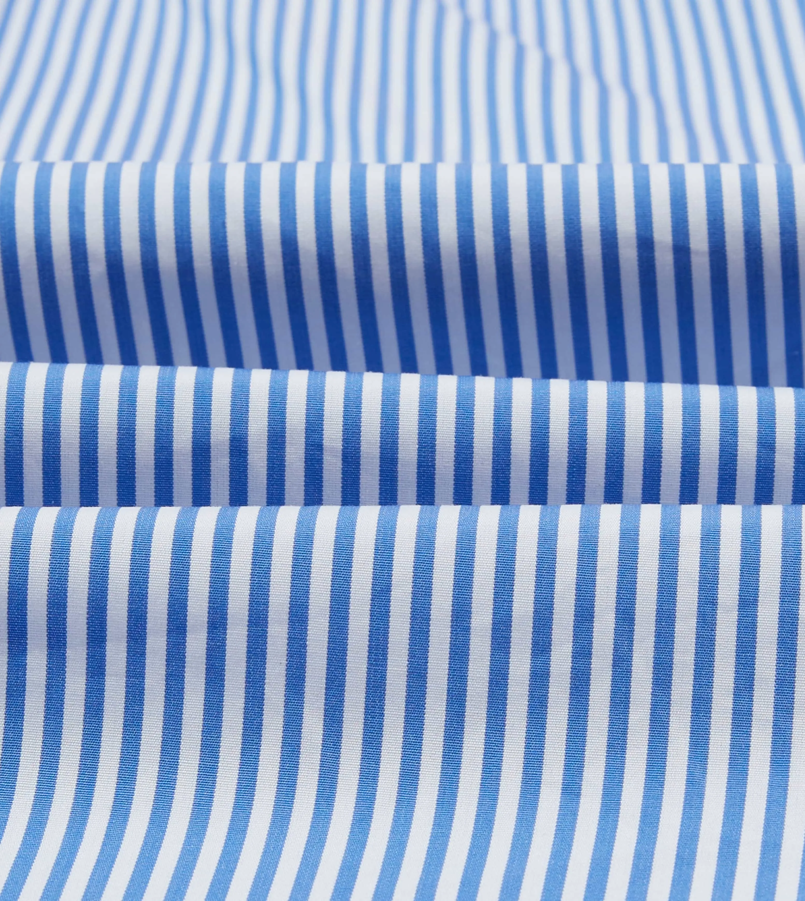 Blue Bengal Stripe Cotton Poplin Button-Down Shirt Vibrant Hue Classic Collar