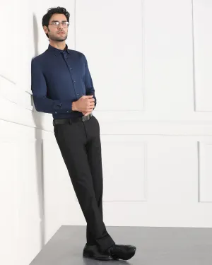 Spring Trend Must Haves Formal Midnight Blue Solid Shirt - Silvio
