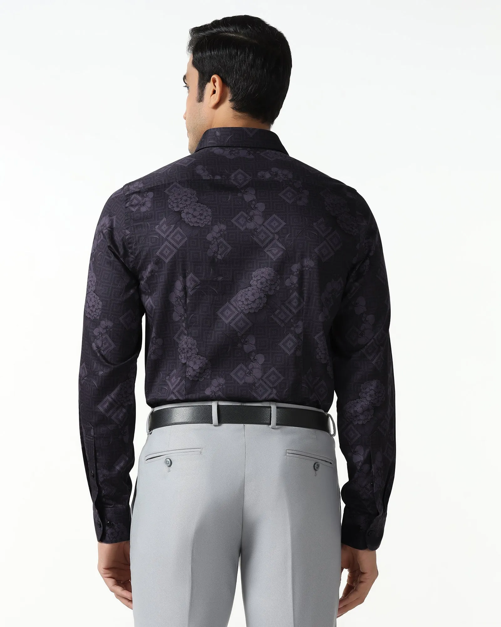 Plum Printed Shirt - Pristine Perfect Fit