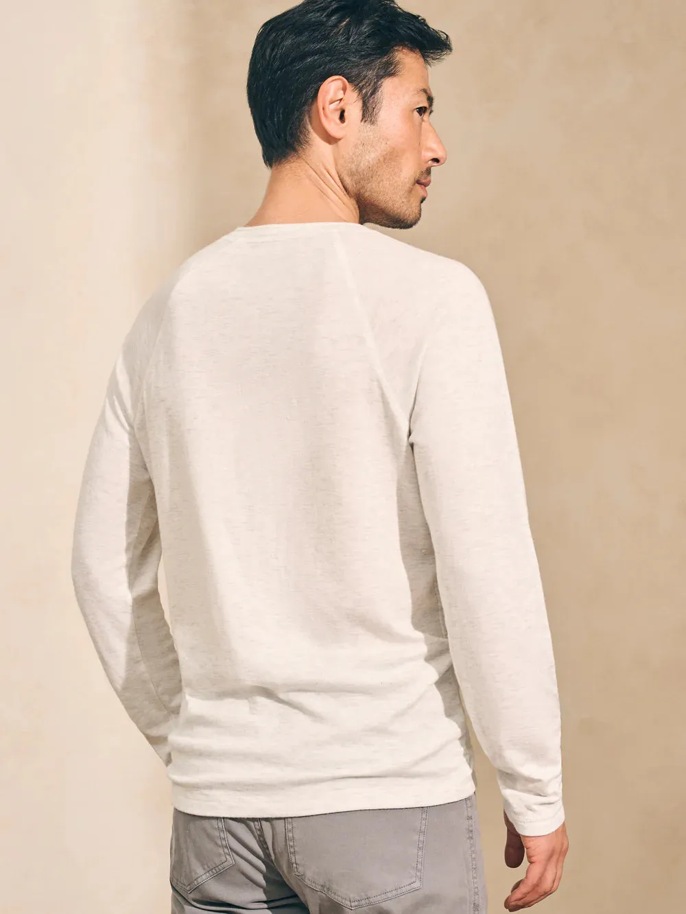Ventilation Panels ReinforcedHem Long Sleeve Cloud Henley