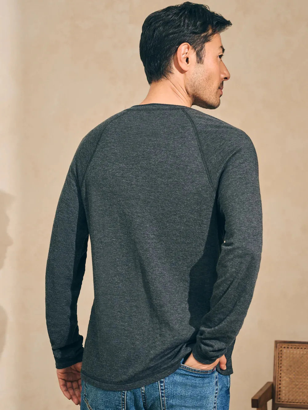 BalancedDrape Daily Use Long Sleeve Cloud Henley