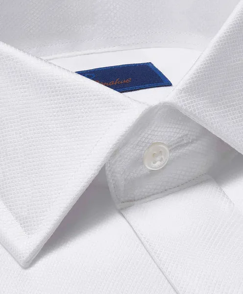 Slim Formal Tuxedo Shirt - White Covered Placket FourWayStretchClothing