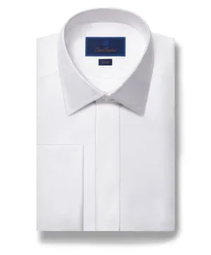 Slim Formal Tuxedo Shirt - White Covered Placket Brave Fit