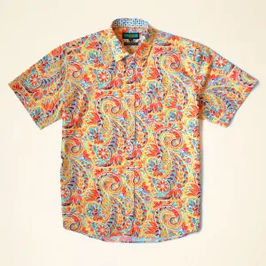 Island Vibe Workwear Essentials Inserch SS Paisley Print Shirt SS011-00029 Orange