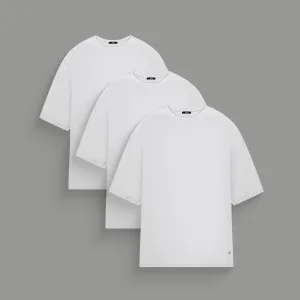 Casual Layering Wear Flexible Neckline Cumulus All-White Drop 3-Pack