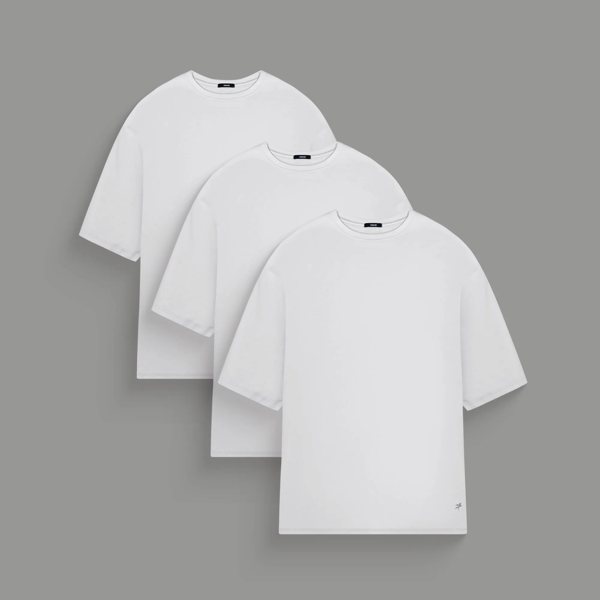 Casual Layering Wear Flexible Neckline Cumulus All-White Drop 3-Pack