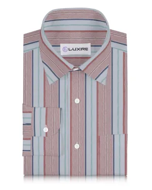 Linen: Blue Green Red Madras Stripes SmoothGripFastenings