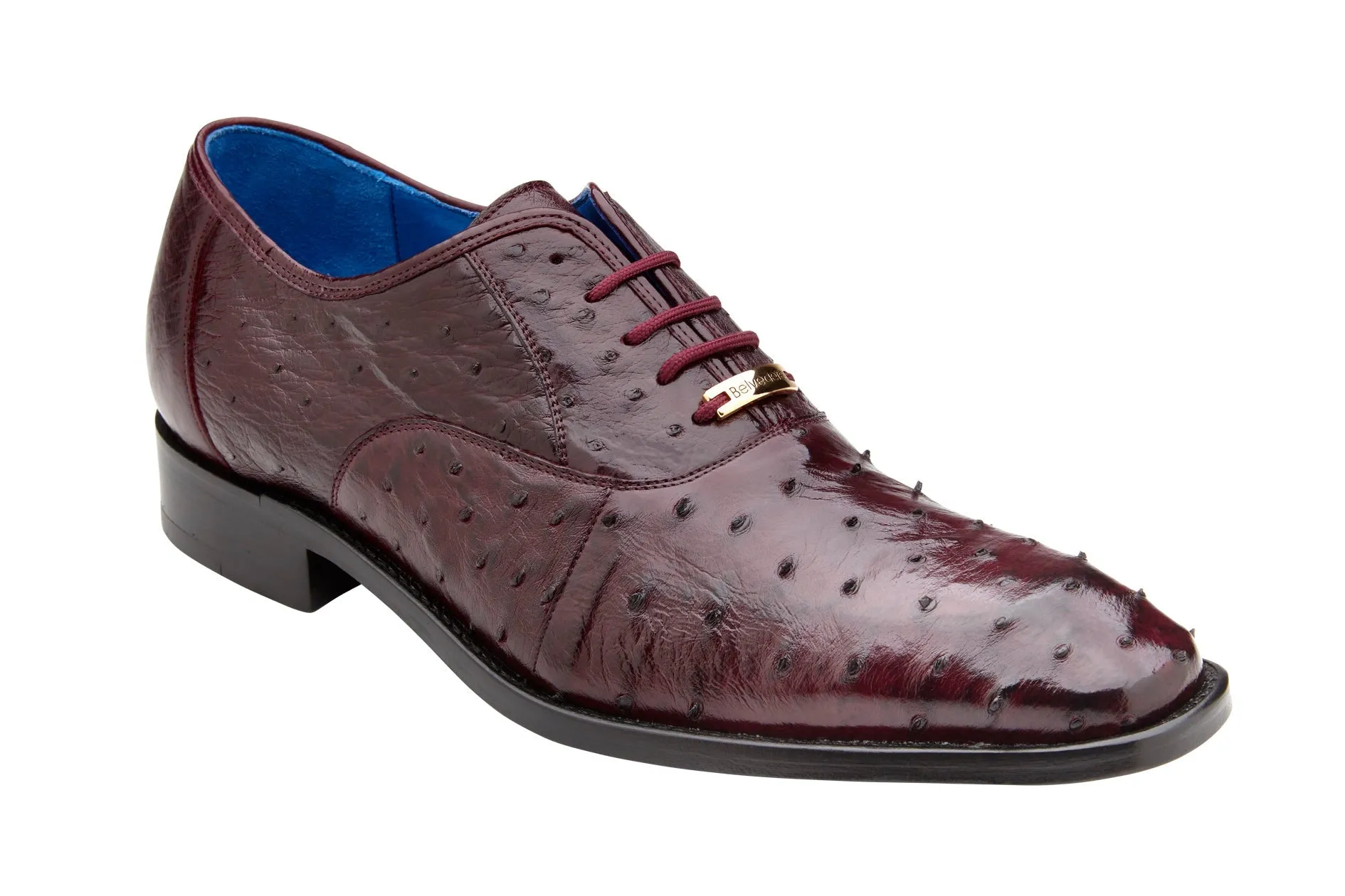 Snow Grip Belvedere - Orlando, Genuine Ostrich Quill Dress Shoe - Antique Dark Burgundy - D01 (IN STORE)