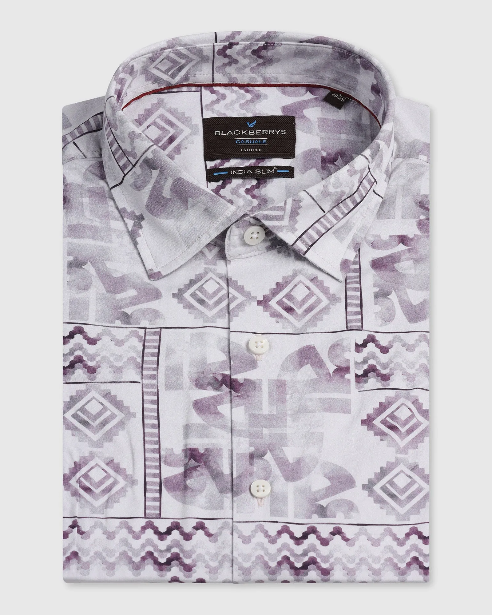 Plum Printed Shirt - Ryne Lounge Wear