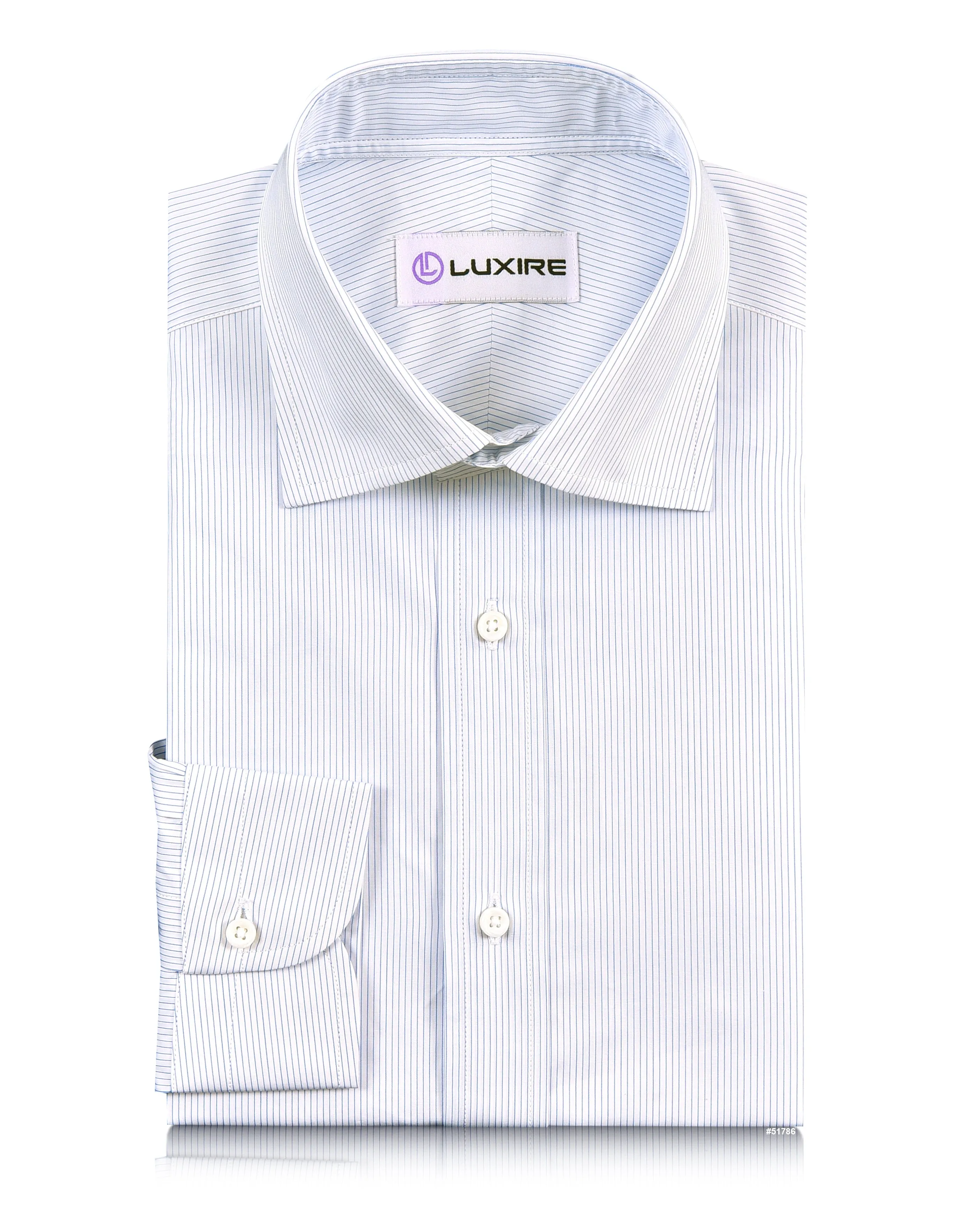 Low Profile Pocket Design Lightweight Feel Brembana Blue Hairline Stripes on White