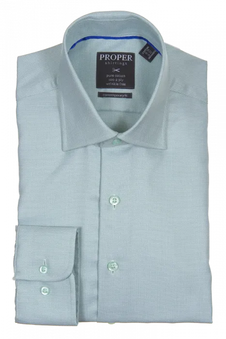 Low Maintenance All-day Comfort PROPER SHIRTINGS GREEN CONTEMPORARY FIT REGULAR CUFF P205ET0R-GRN
