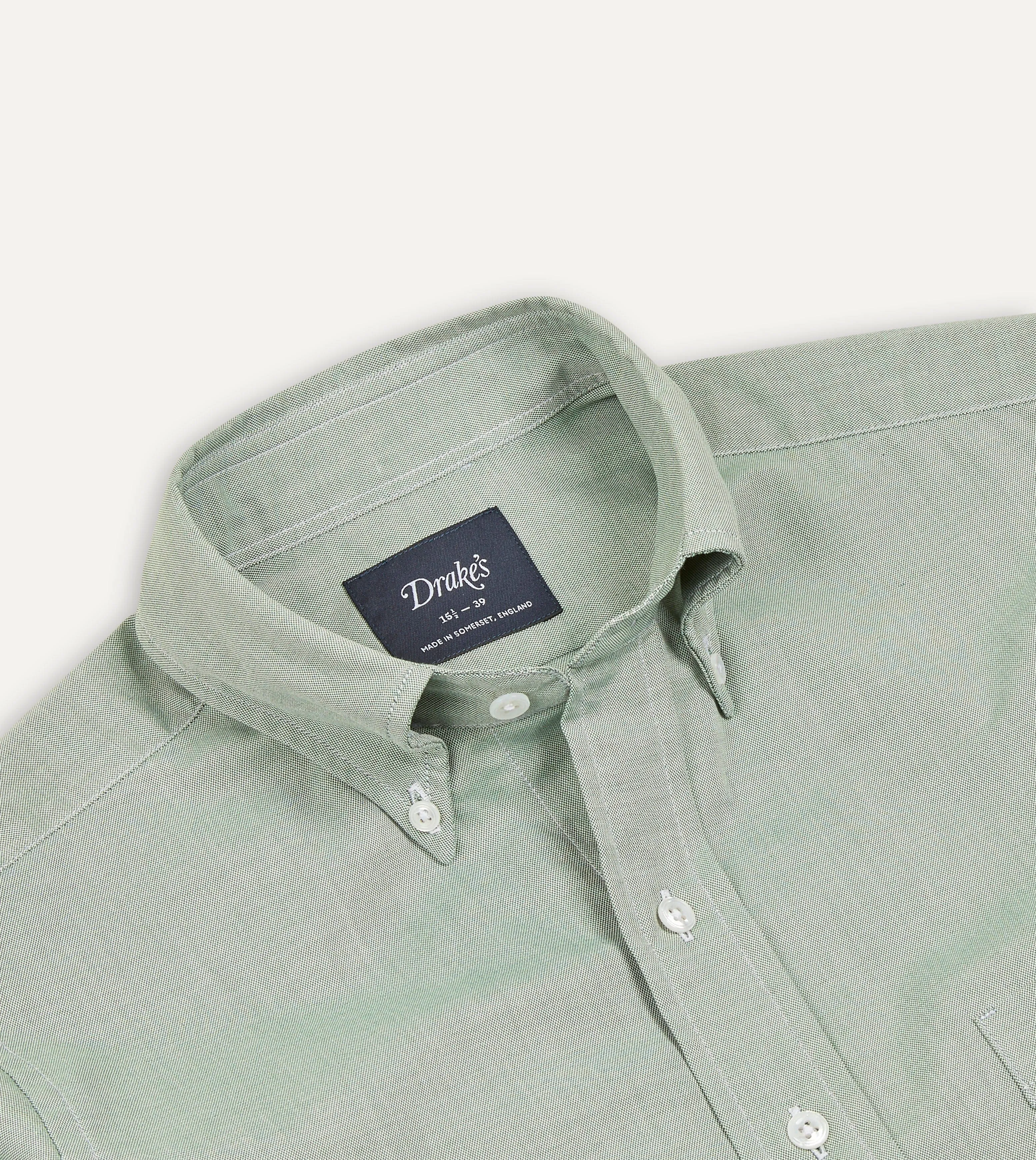 Green Pinpoint Oxford Cotton Cloth Button-Down Shirt tall size