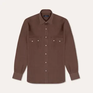 Love Glow ElasticCuffDesign Chocolate Linen Neapolitan Pearl Snap