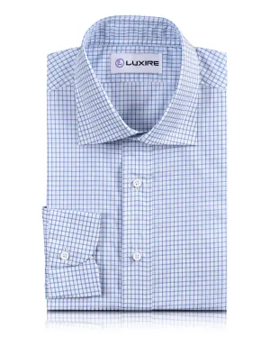 Brembana Sky blue Graph Checks Shirt VentilatedMesh MultiPurposePockets
