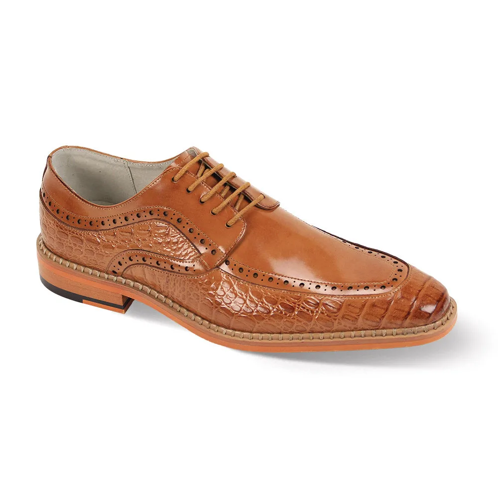 Garrion Collection: Men's Tan Moc Toe Lace-Up Shoe with Coco Print and Smooth Leather Upper Chic Cool
