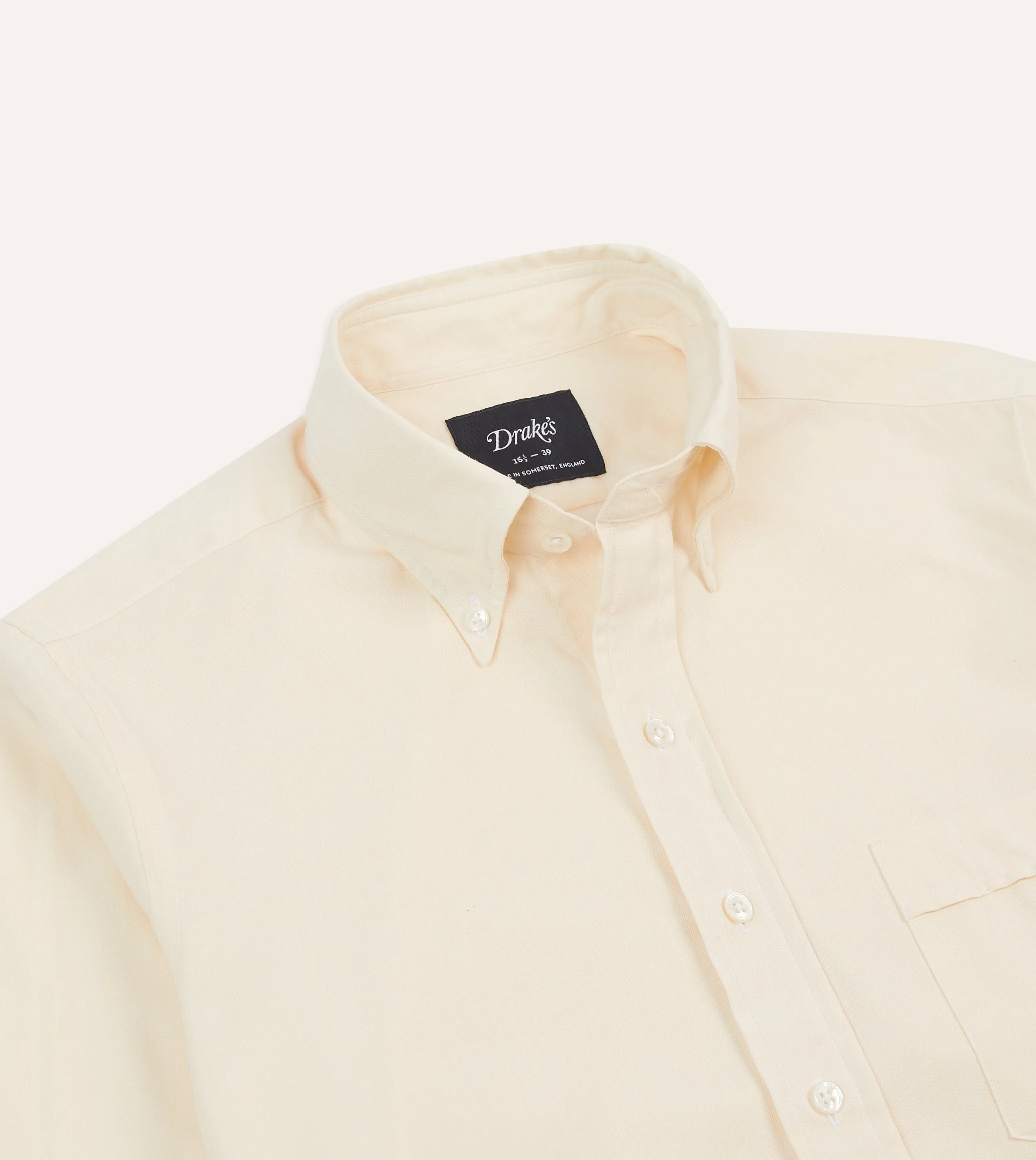 Ecru Pinpoint Oxford Cotton Cloth Button-Down Shirt Year-Round Wear