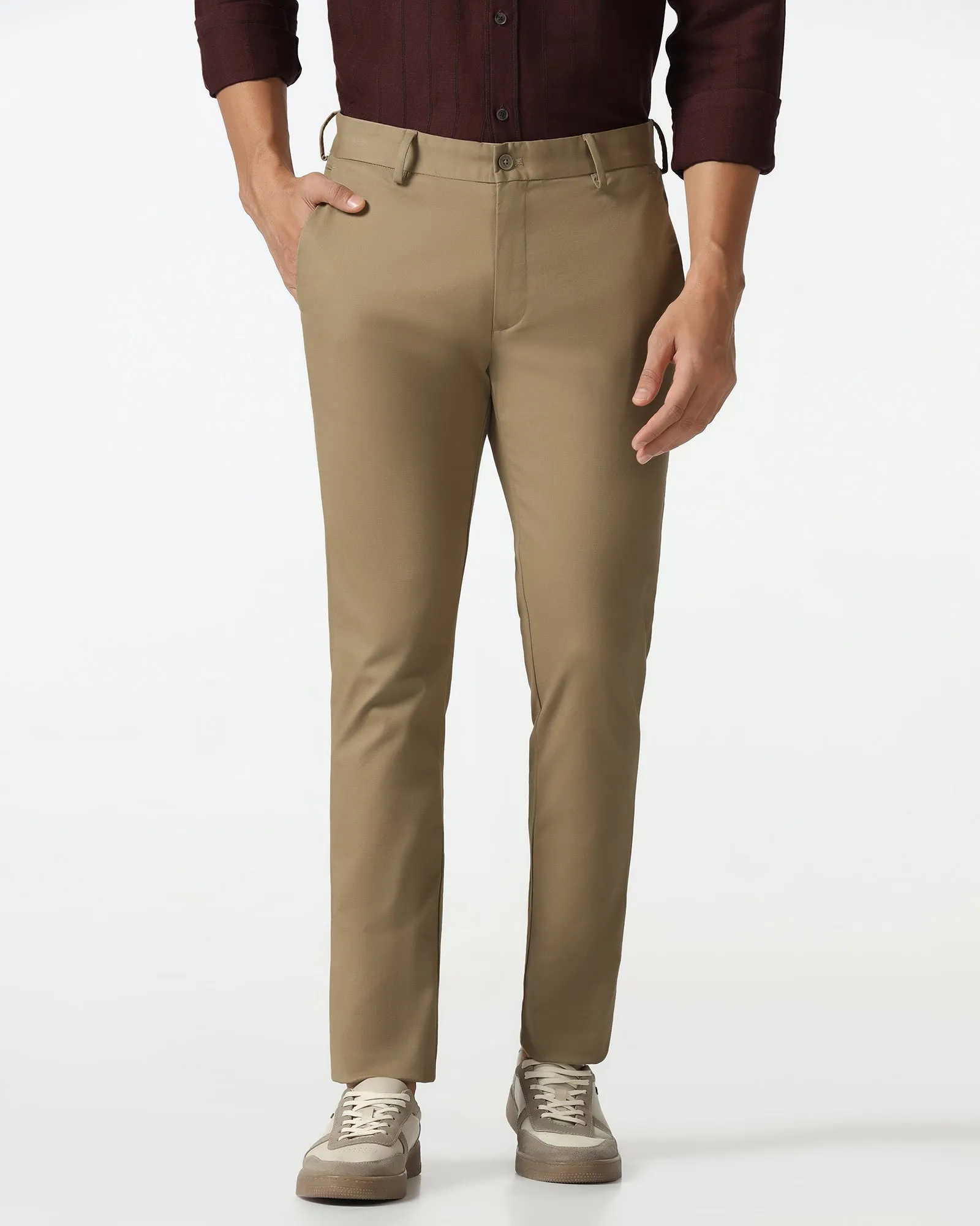 Tangle Free Cuffs Formal Look Khaki Textured Khakis - Murray