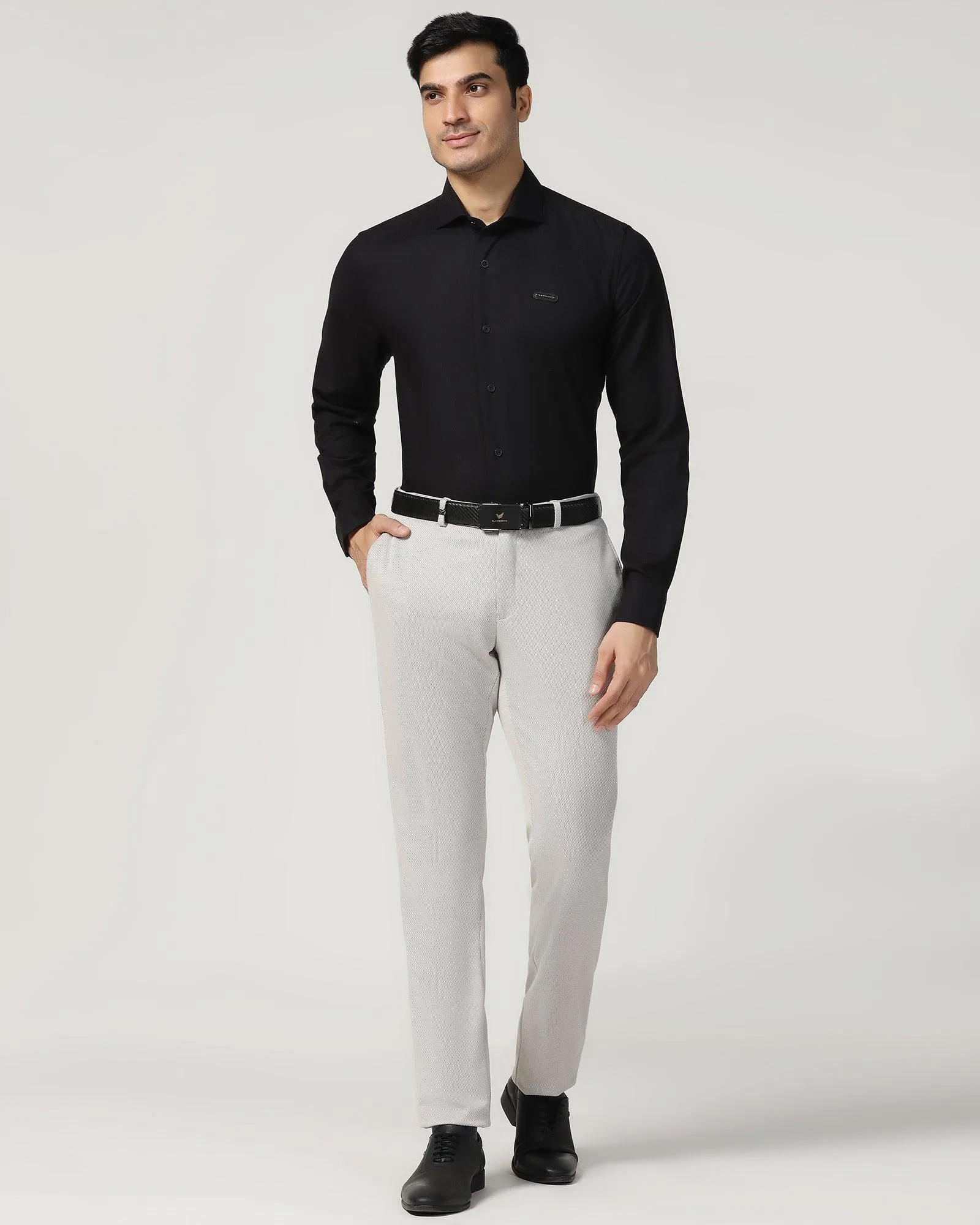Non Iron Formal Black Textured Shirt - Cos Weekend Vibes