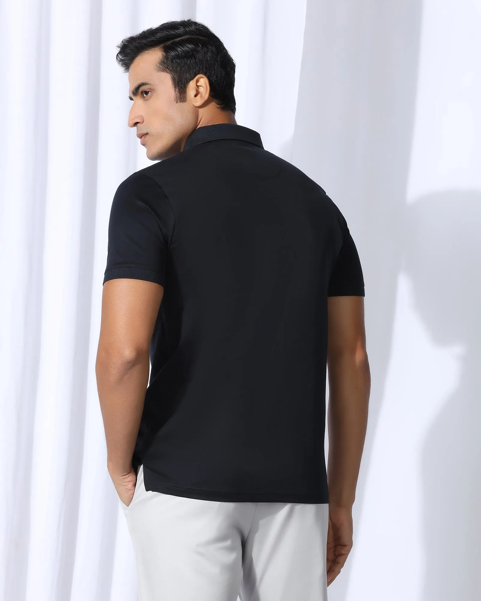 Polo Navy Printed T-Shirt - Saddy Active Wear