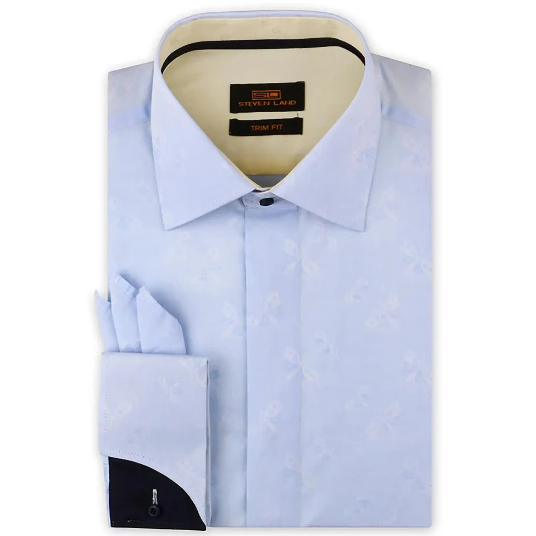 holiday season Ta1908 Steven Land | Dress Shirt  Trim Fit | Spread Collar | Shaped Convertible Cuff