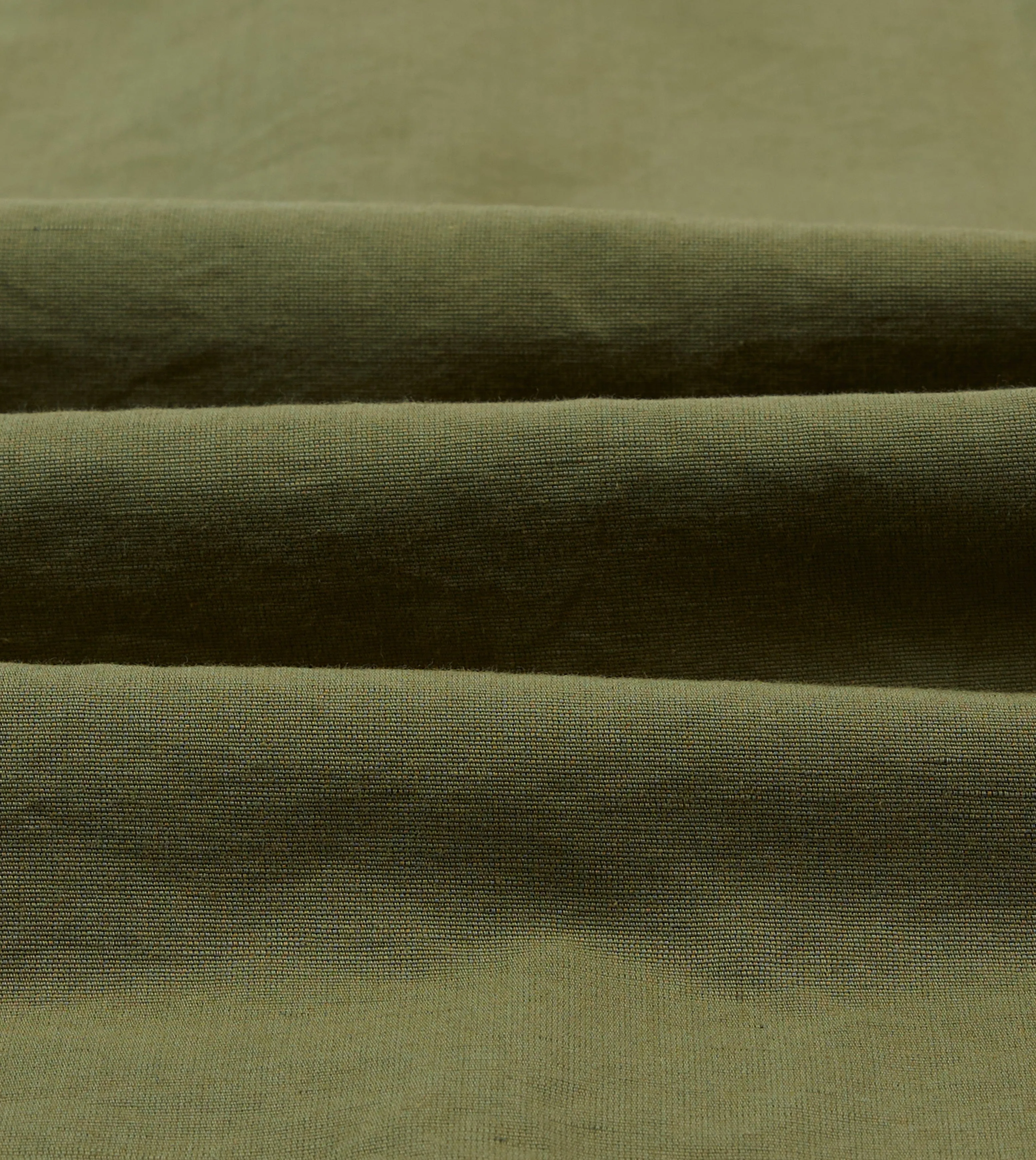 Relaxed Silhouette Olive Cotton-Linen Camp Collar Three Pocket Short Sleeve Shirt