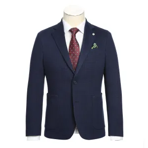 Pellagio Men's Half Canvas Blazer Royal Blue PF24-10 Basic Essential Layer Transitional Look