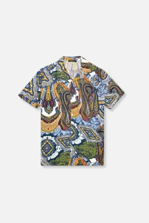 4Way Stretch Metro Mode Terrano Tropical Revere Collar Shirt