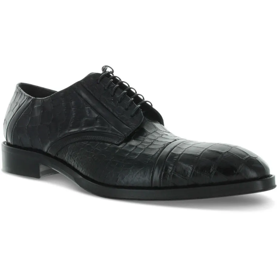 Light Padding Jo Ghost Black Gator Print Cap Toe Leather Louisiana Baby Shoe