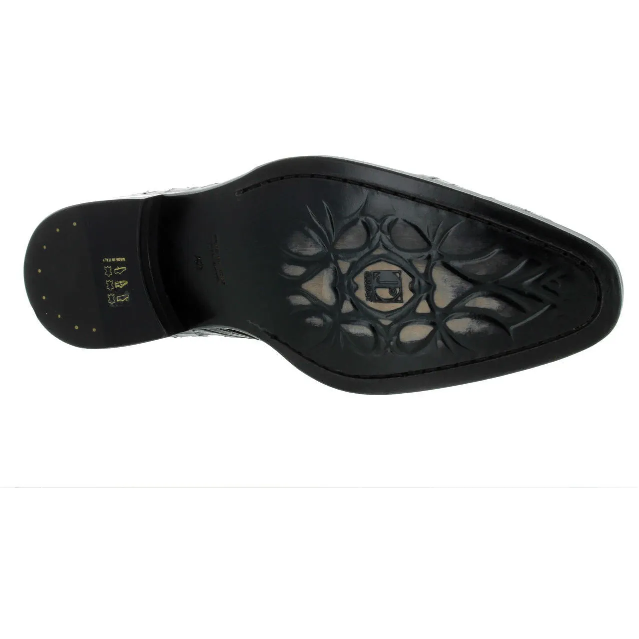 Jo Ghost Black Gator Print Cap Toe Leather Louisiana Baby Shoe Boss Mode