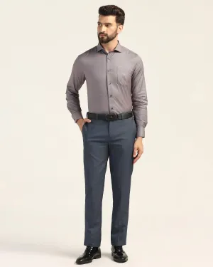 Perfect Shape Straight B-90 Formal Navy Textured Trouser - Mazda