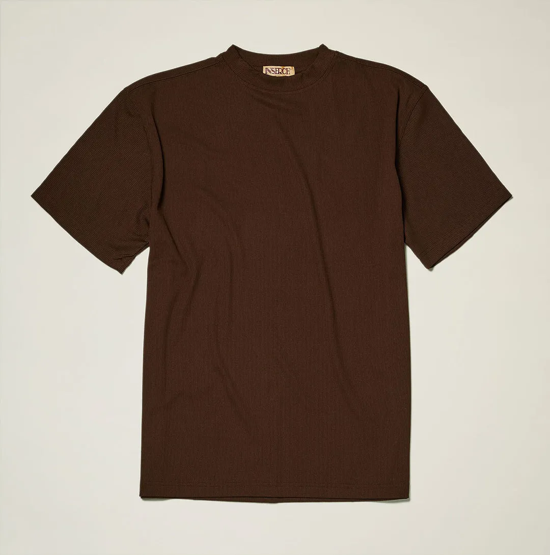 Basic Wardrobe Winter Layer Inserch Rib Crew Neck T-Shirt T299-00025 Brown