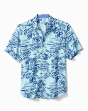 Relaxed Style Minimalist Closure Beach Bluff Silk Camp Shirt