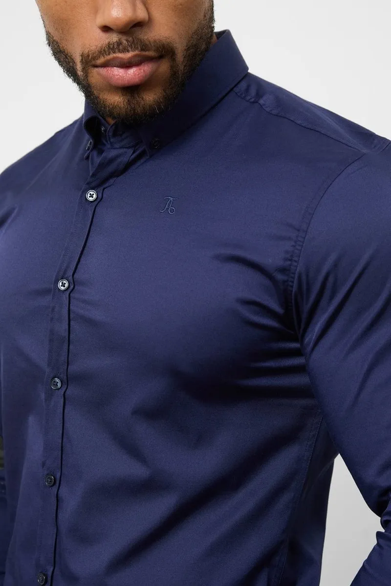 Fitted Cut Athletic Fit Signature Shirt 2.0 in French Navy