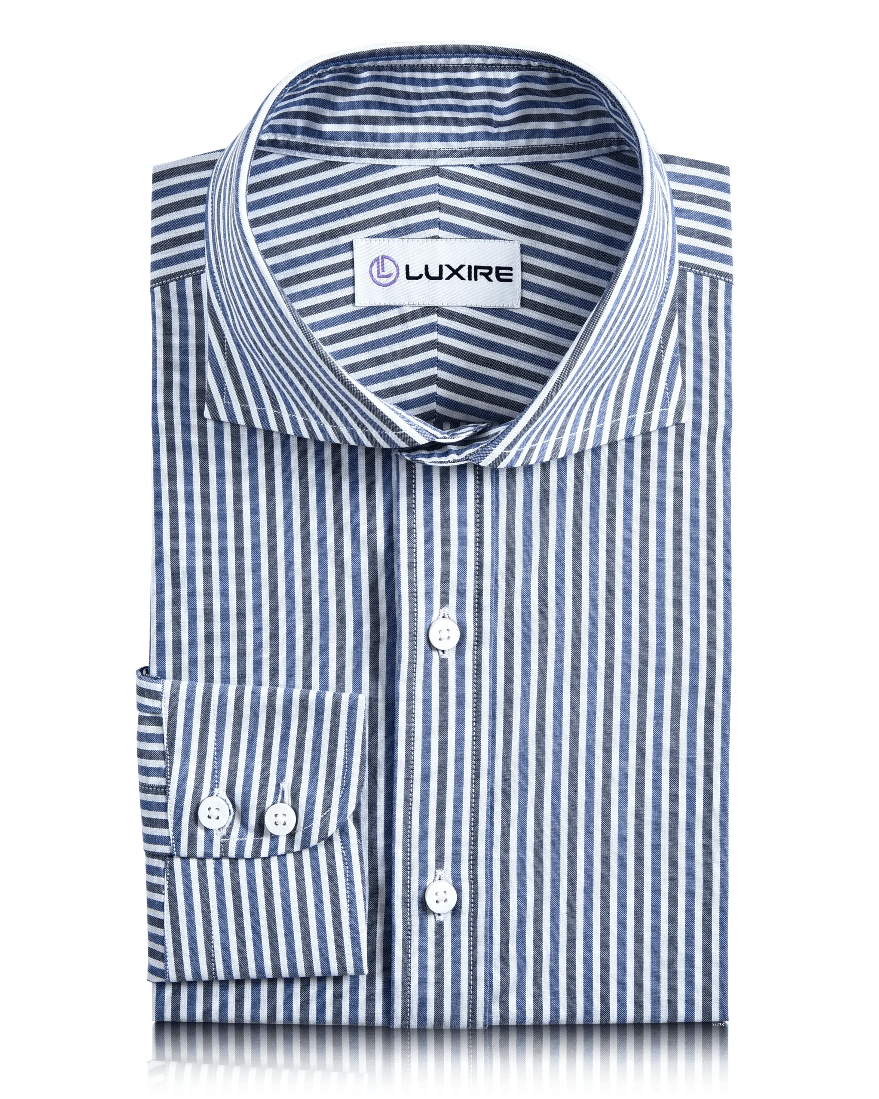 Light Dark Blue Stripes Shirt Polished Look