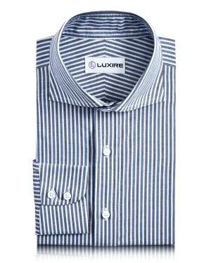 Light Dark Blue Stripes Shirt Polished Look