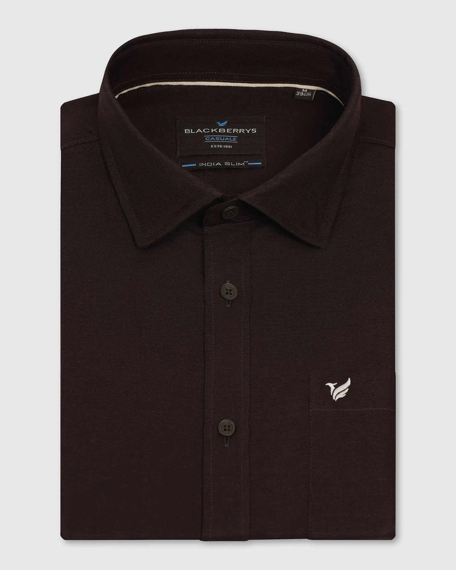 Odor Control Technology Linen Casual Half Sleeve Tan Solid Shirt - Salmon