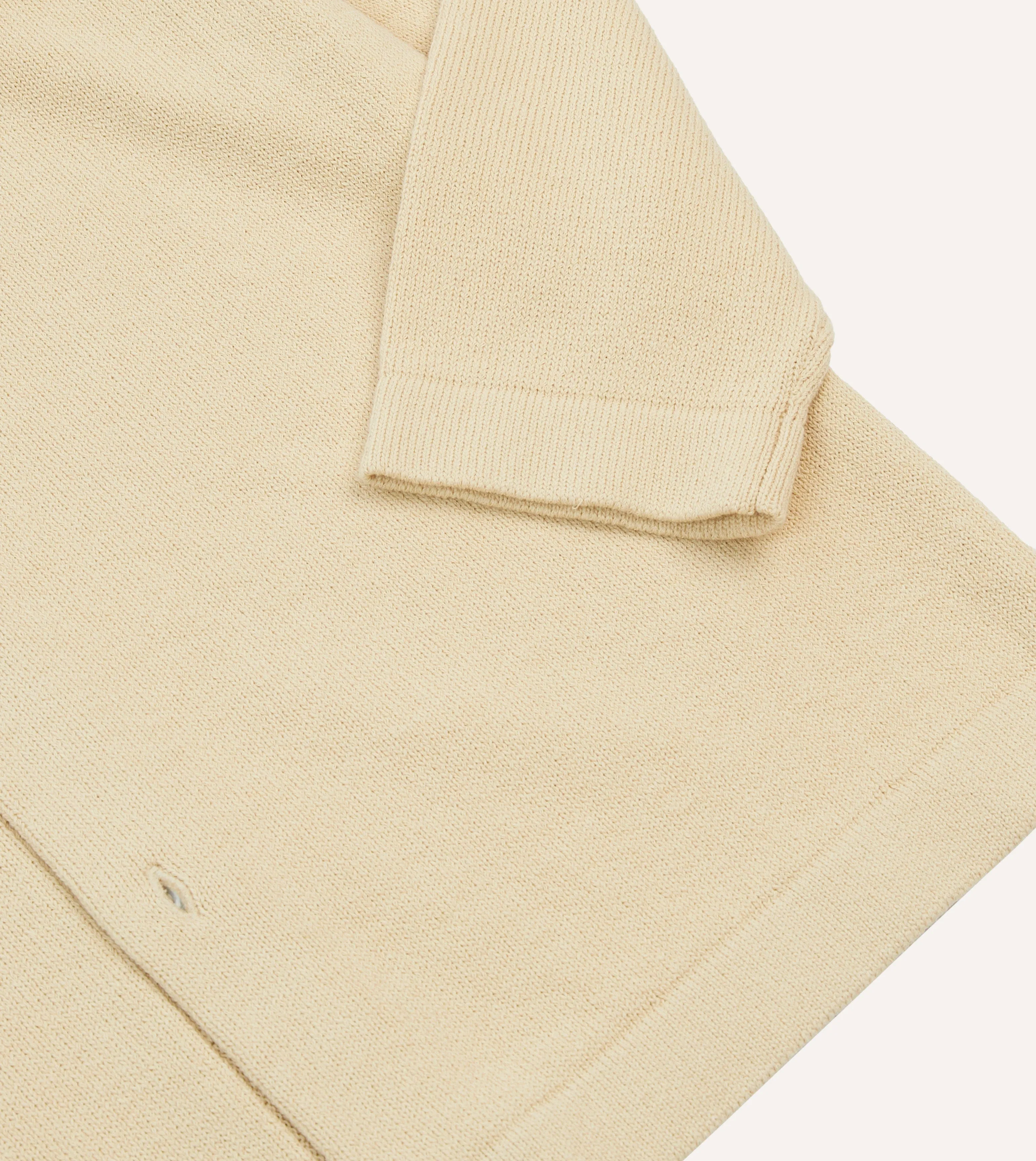 MultiPurposePockets NonBindingCollar Sand Cotton Button-Through Knit