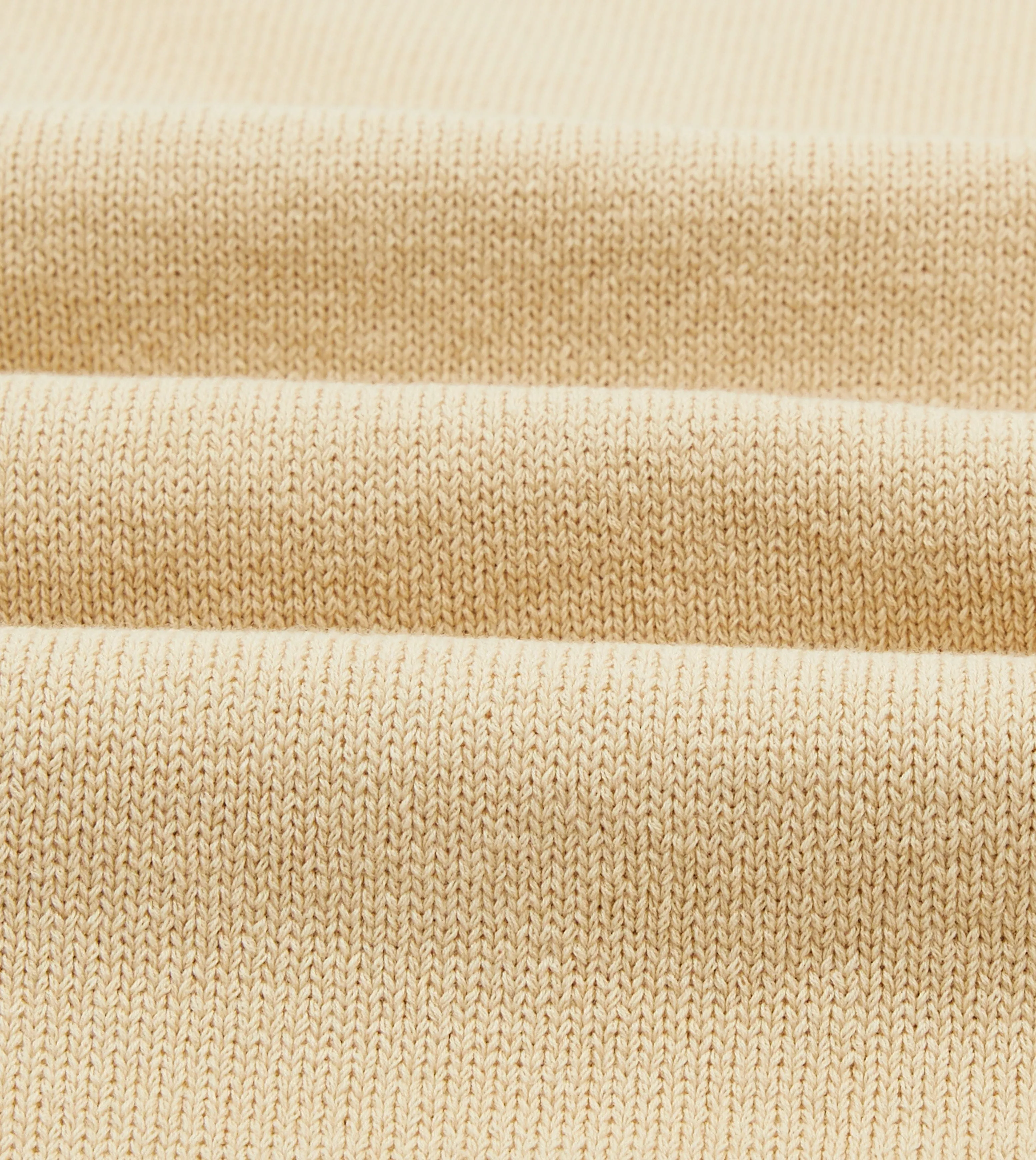 HighCollared Design Sand Cotton Button-Through Knit