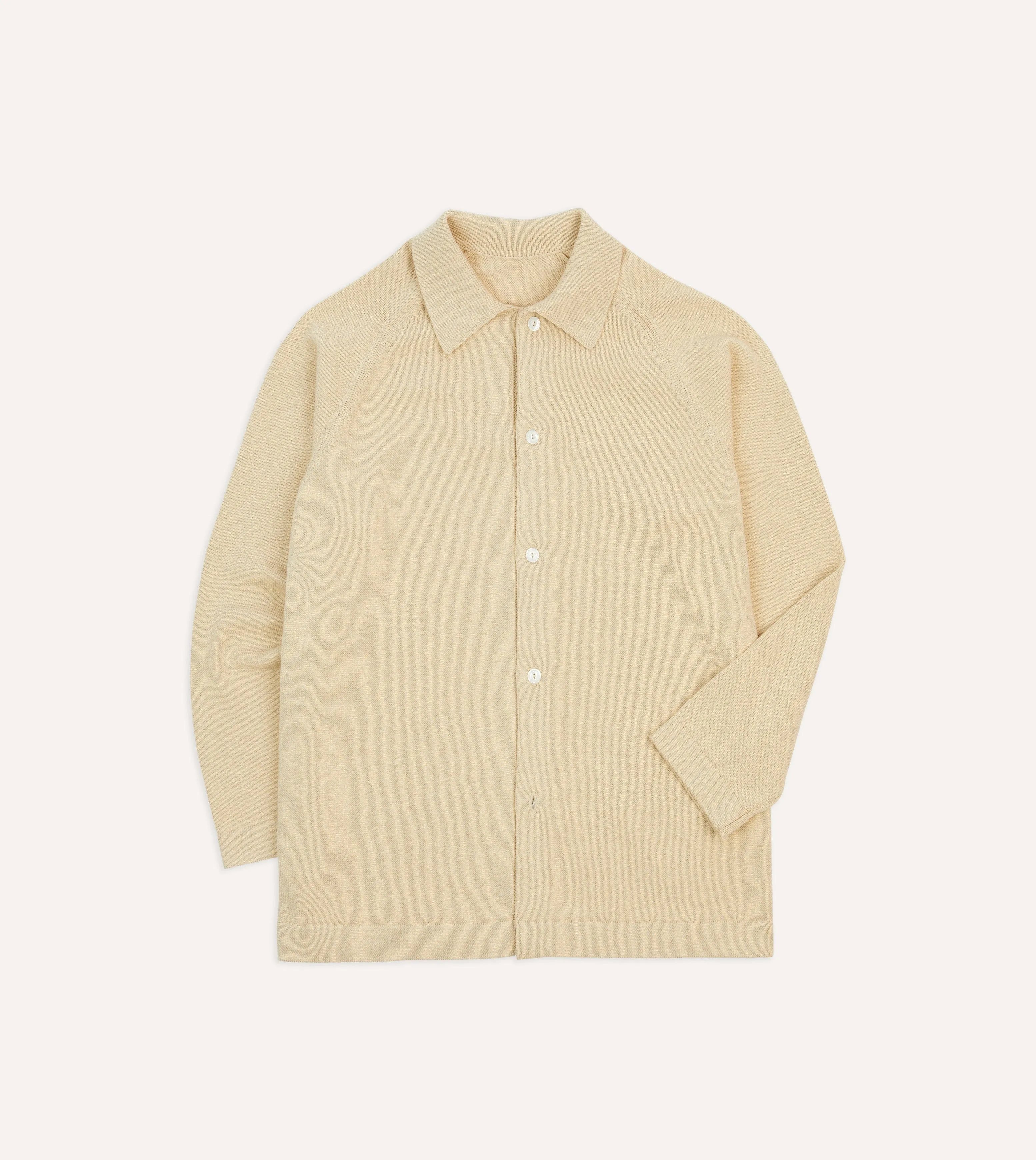 QuickDryDesign Sand Cotton Button-Through Knit