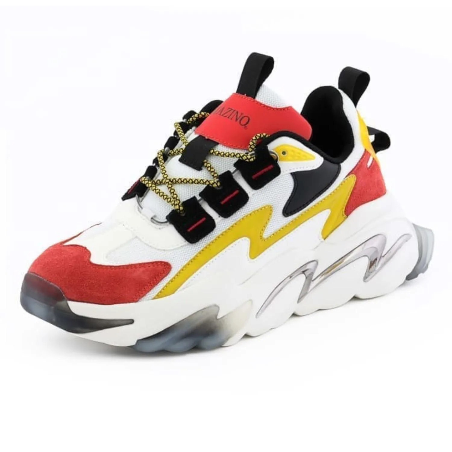 Ergo Tech Dynamic Core: White, Salmon & Yellow Chunky Sneakers