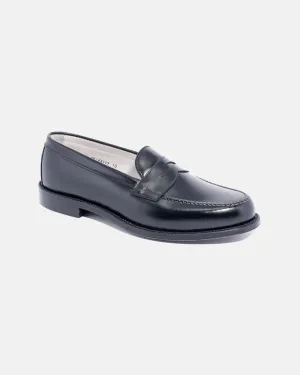 Made-in-America Black Calfskin Leisure Handsewn Loafer Crystal Glow