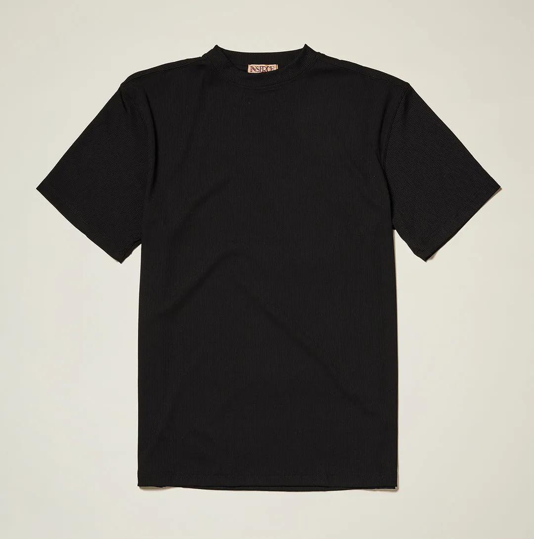 NoSlip Hem Inserch Rib Crew Neck T-Shirt T299-00001 Black